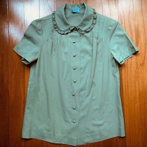 Soft moss green blouse by Nardis